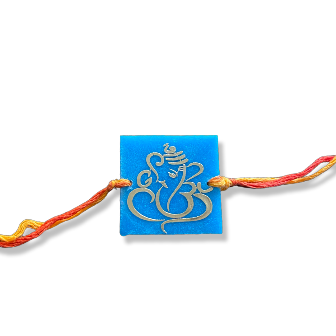 Ganeshji Gold Print Handmade Rakhi