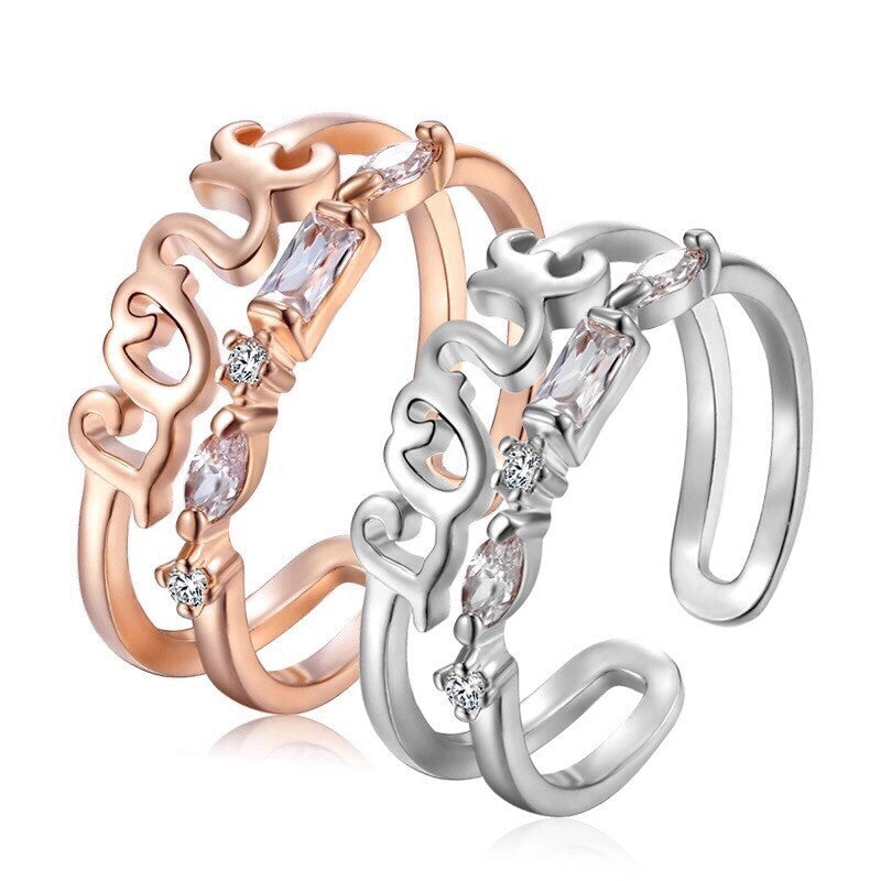 Amour Lil Finger Ring Rose Gold/ White