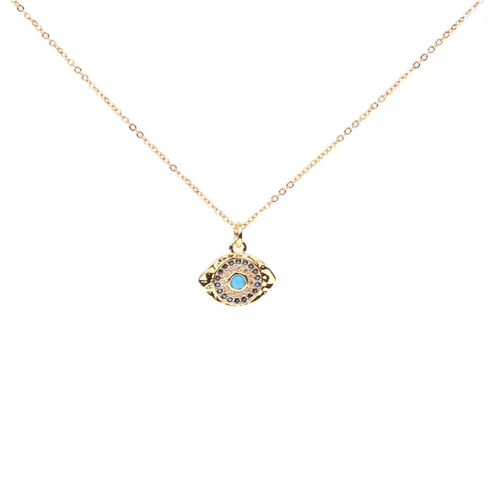 Depth Evil Eye Pendant Chain Necklace