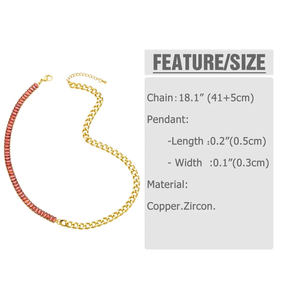 Links and Stones Statement Stone Necklace