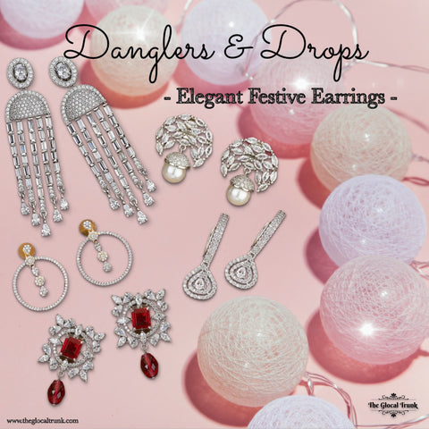 Danglers and Drops - Elegant Festive CZ Earrings