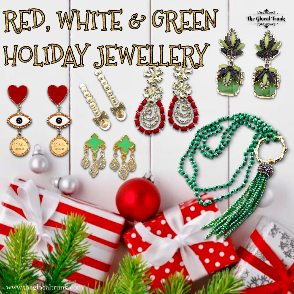 RED, WHITE & GREEN HOLIDAY JEWELLERY