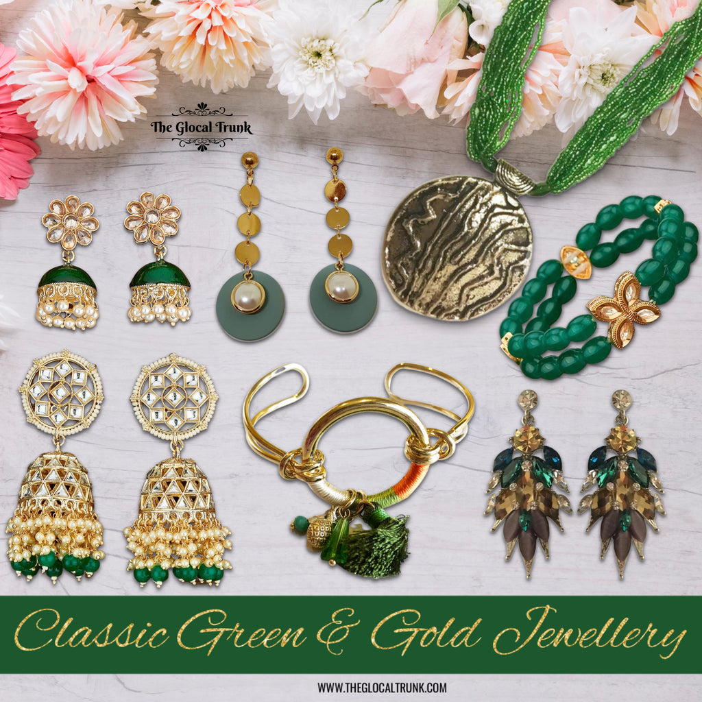 Classic Green And Gold Jewellery