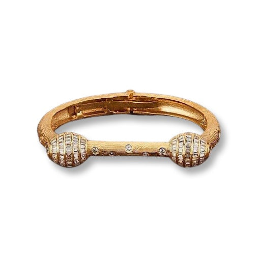 Regal Knot Cuff Bracelet with Crystal Detailing – Gold Finish