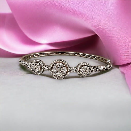 Celeste Halo Bracelet in Silver Finish
