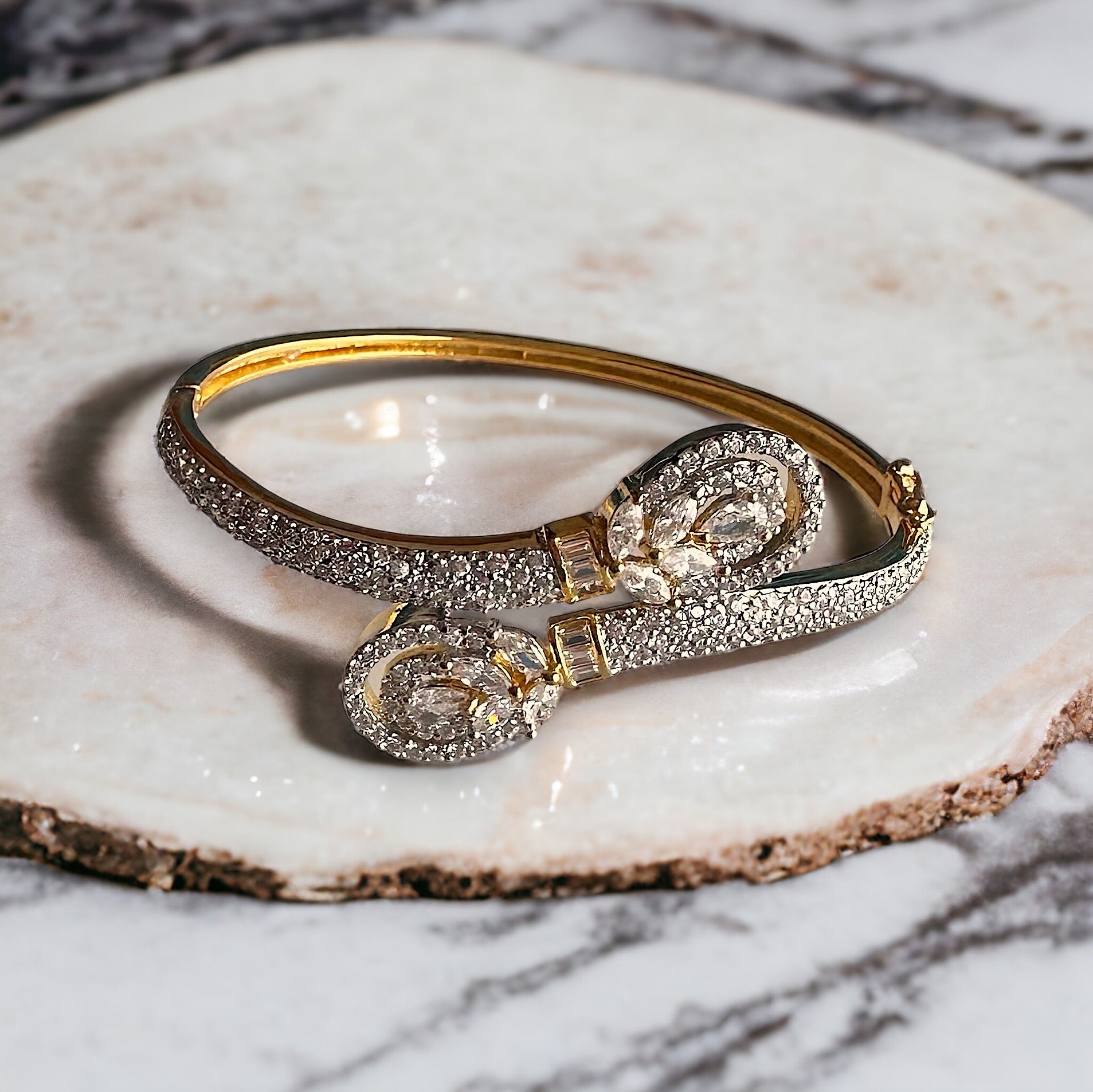 Infinity Bloom Cuff Bracelet in Silver Finish