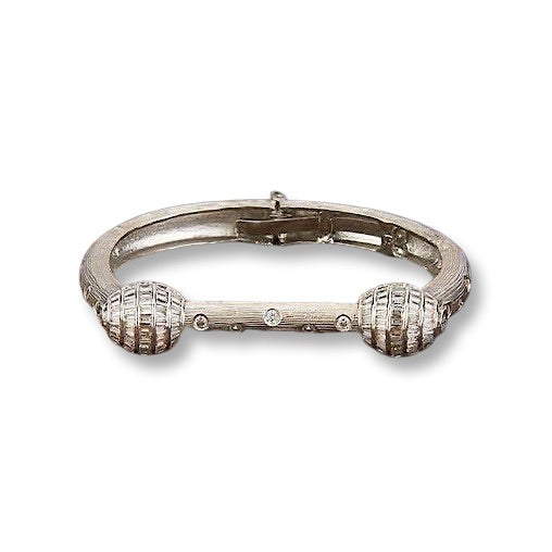 Regal Knot Cuff Bracelet with Crystal Detailing – Silver Finish | The Glocal Trunk