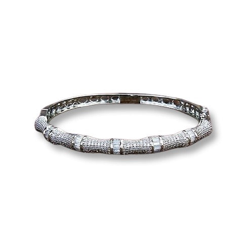 Lumière Pavé Bangle Bracelet – Silver Finish