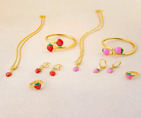Strawberry Jewellery Set - Pink or Red