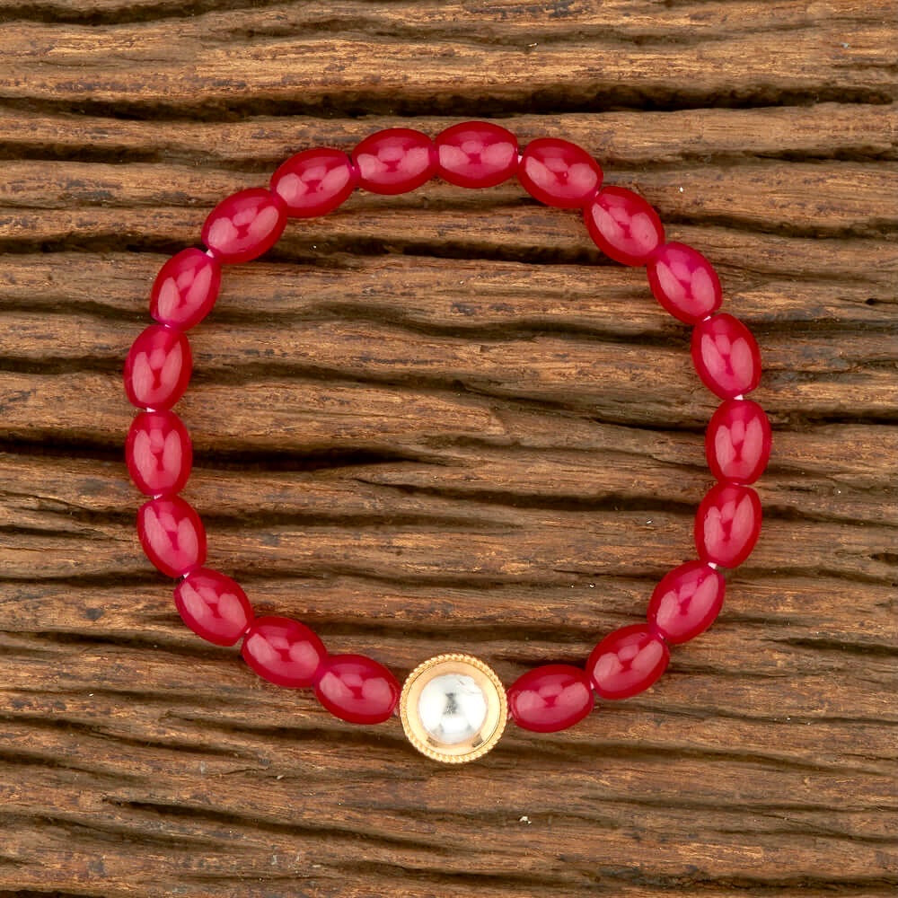 Aina Bead & Kundan Stone Bracelet - Round