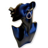 Minerva Cz & Blue Stone Stud Dangler CZ Earrings