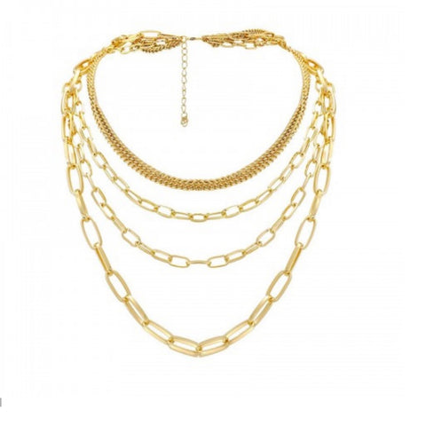 Chic Chain and Links 4 Layered Necklace