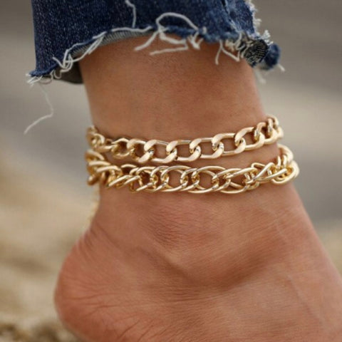 Double Link Multi Strand Anklet