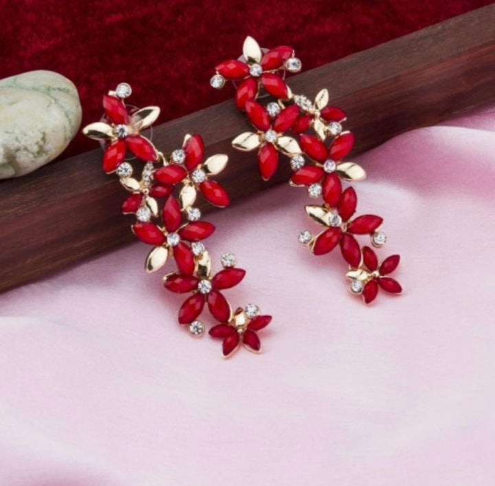 Flora Flora Red Stone Dangler Earrings