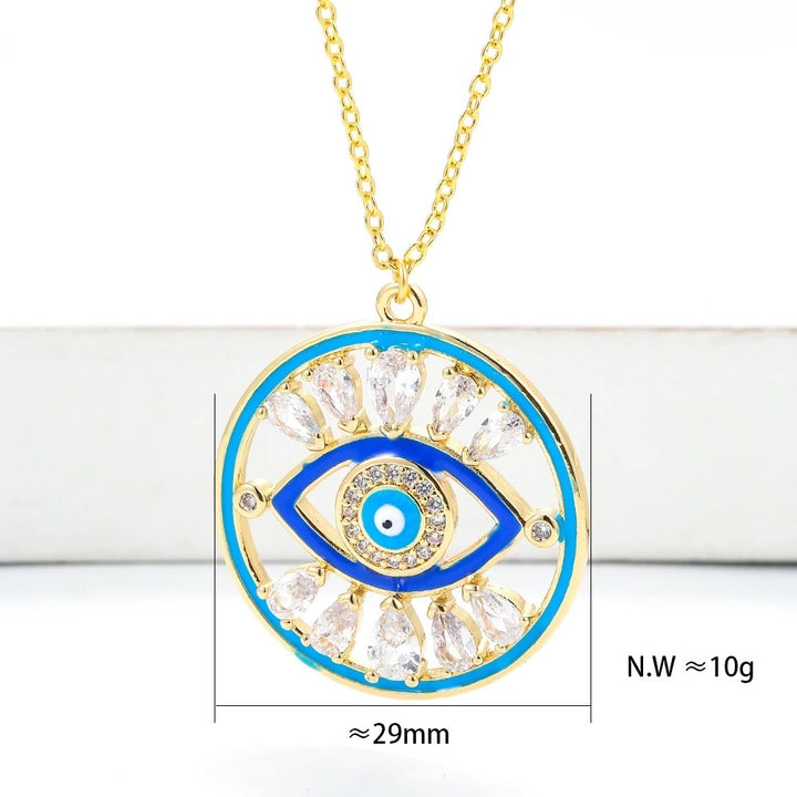 The Blues Evil Eye Stone Pendant Chain Necklace