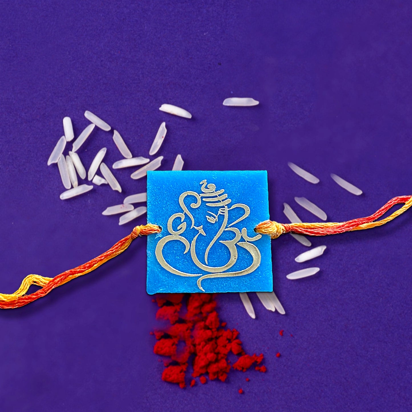 Ganeshji Gold Print Handmade Rakhi