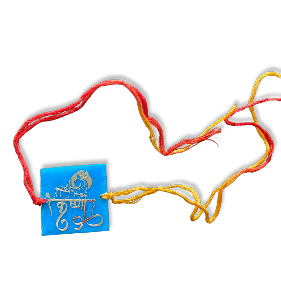 Shri Krishna Gold Print Handmade Rakhi