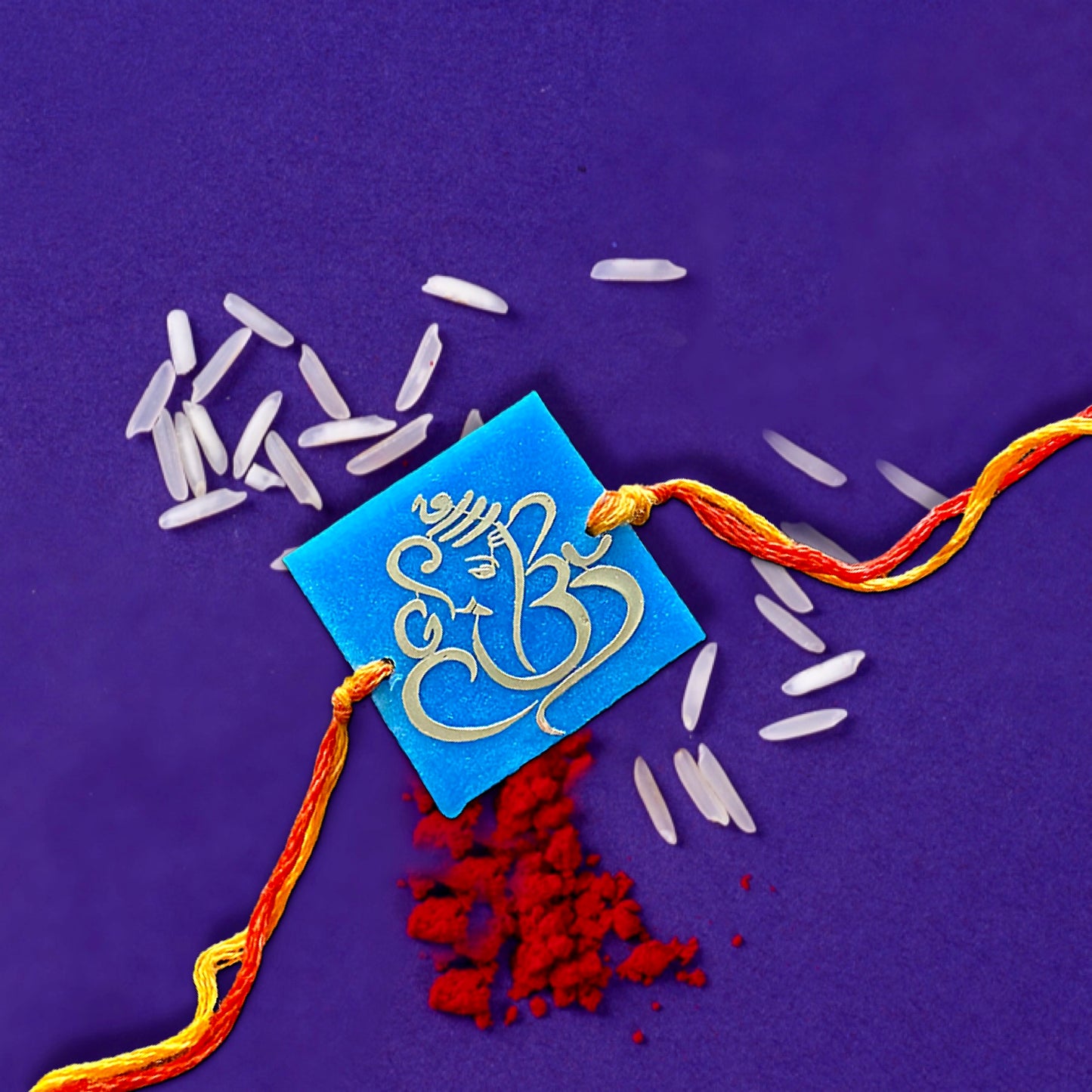 Ganeshji Gold Print Handmade Rakhi