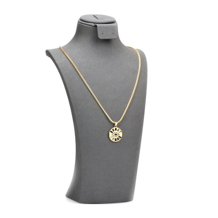 Zenith Evil Eye Stone Pendant Chain Necklace