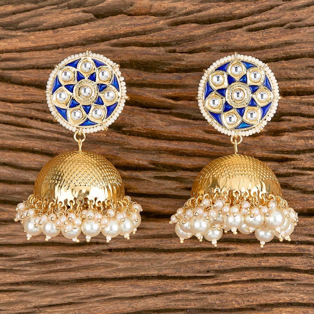 Antique Gold Plated Party Wear Traditional Pearl Jhumki Earring  Look  Ethnic