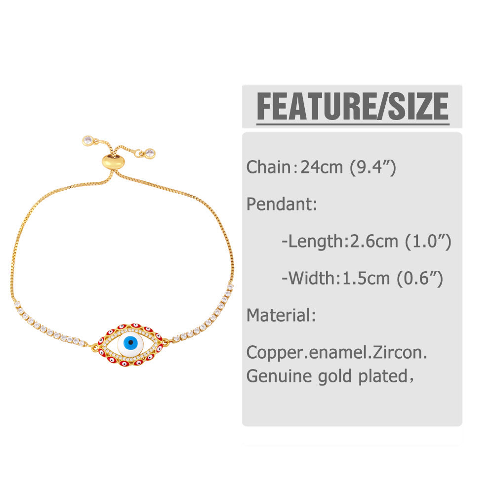 It’s Blue Adjustable Evil Eye Stone Bracelet