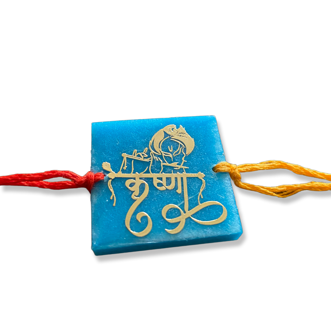 Shri Krishna Gold Print Handmade Rakhi