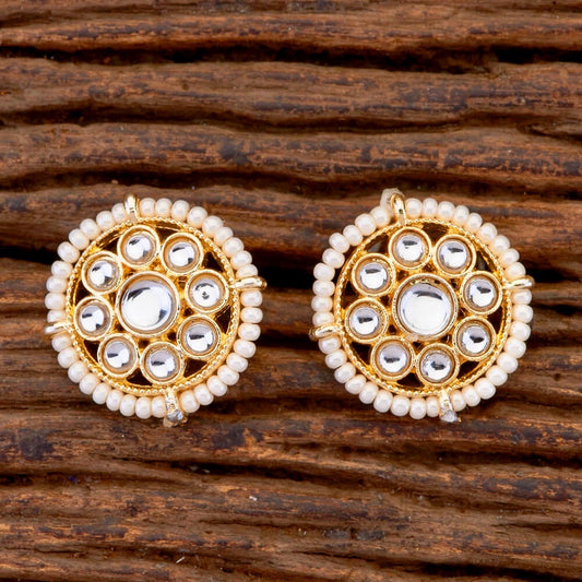 Kaya Kundan and Pearl Stud Earrings