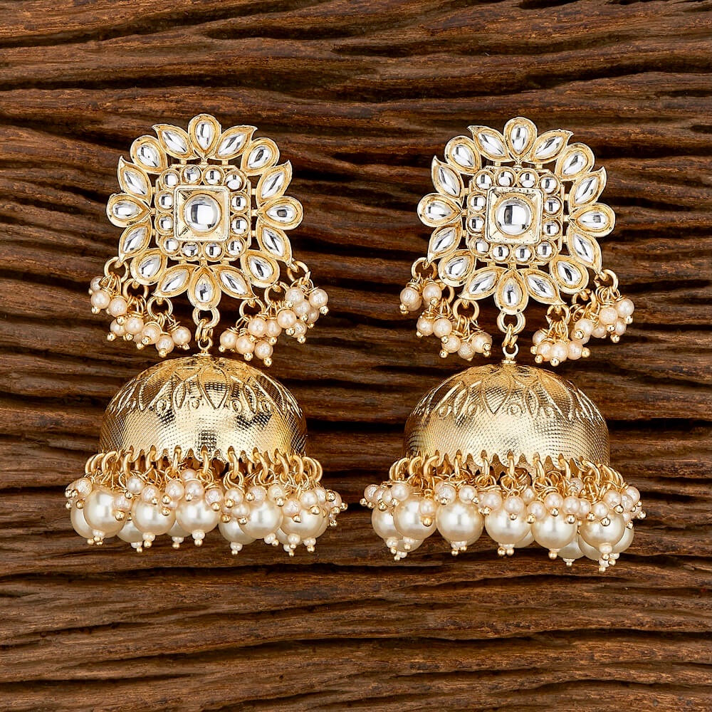 Seerat Kundan & Pearl Big Jhumka Earrings