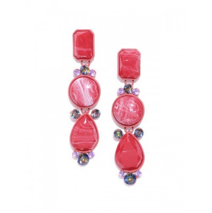 Coral Pop Stone Dangler Earrings