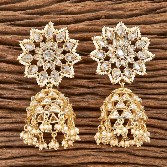 Suraiya Kundan & Pearls Big Jhumka Earrings