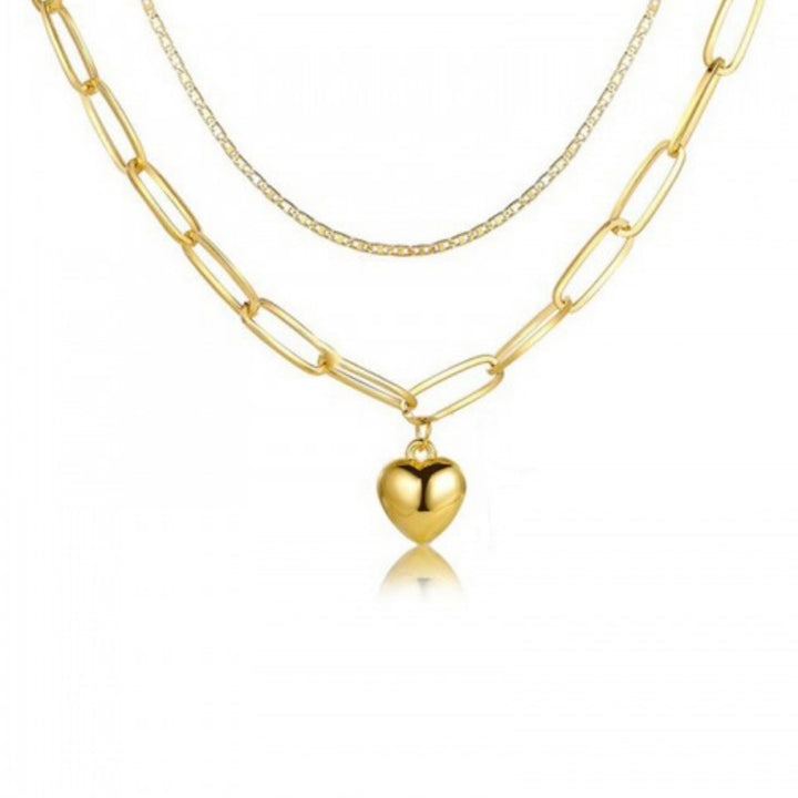 Heart Link Layered Necklace