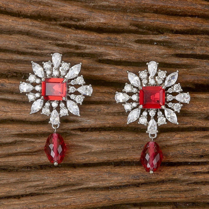Kotys Red & White Stone Drop CZ Earrings - style 2