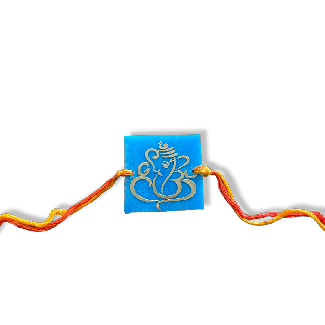 Ganeshji Gold Print Handmade Rakhi