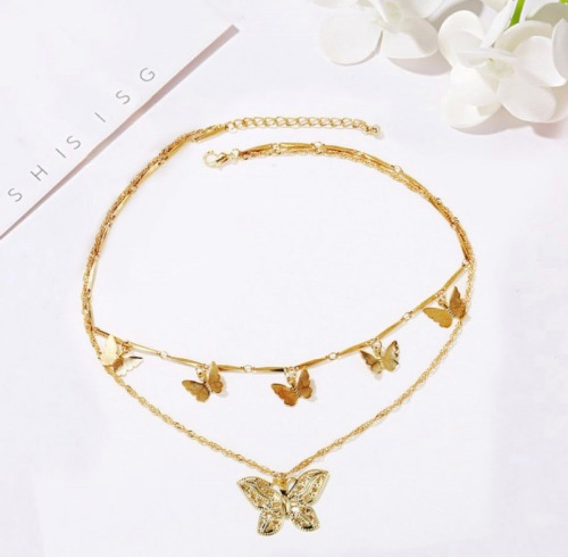 Flutter Flutter Butterfly Layered Necklace