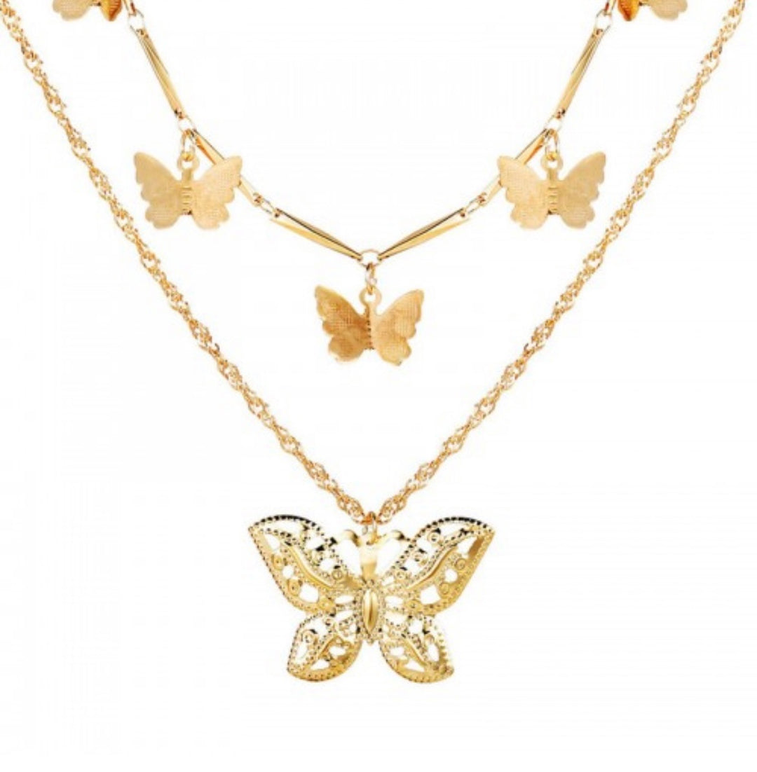 Flutter Flutter Butterfly Layered Necklace