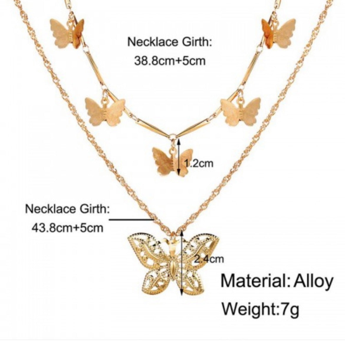 Flutter Flutter Butterfly Layered Necklace