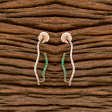 Nyx Twisted Hoop Stud CZ Earrings - Green