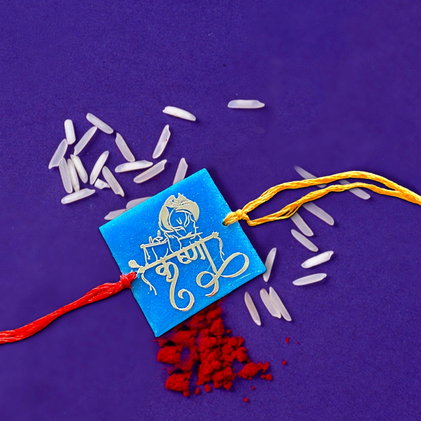 Shri Krishna Gold Print Handmade Rakhi