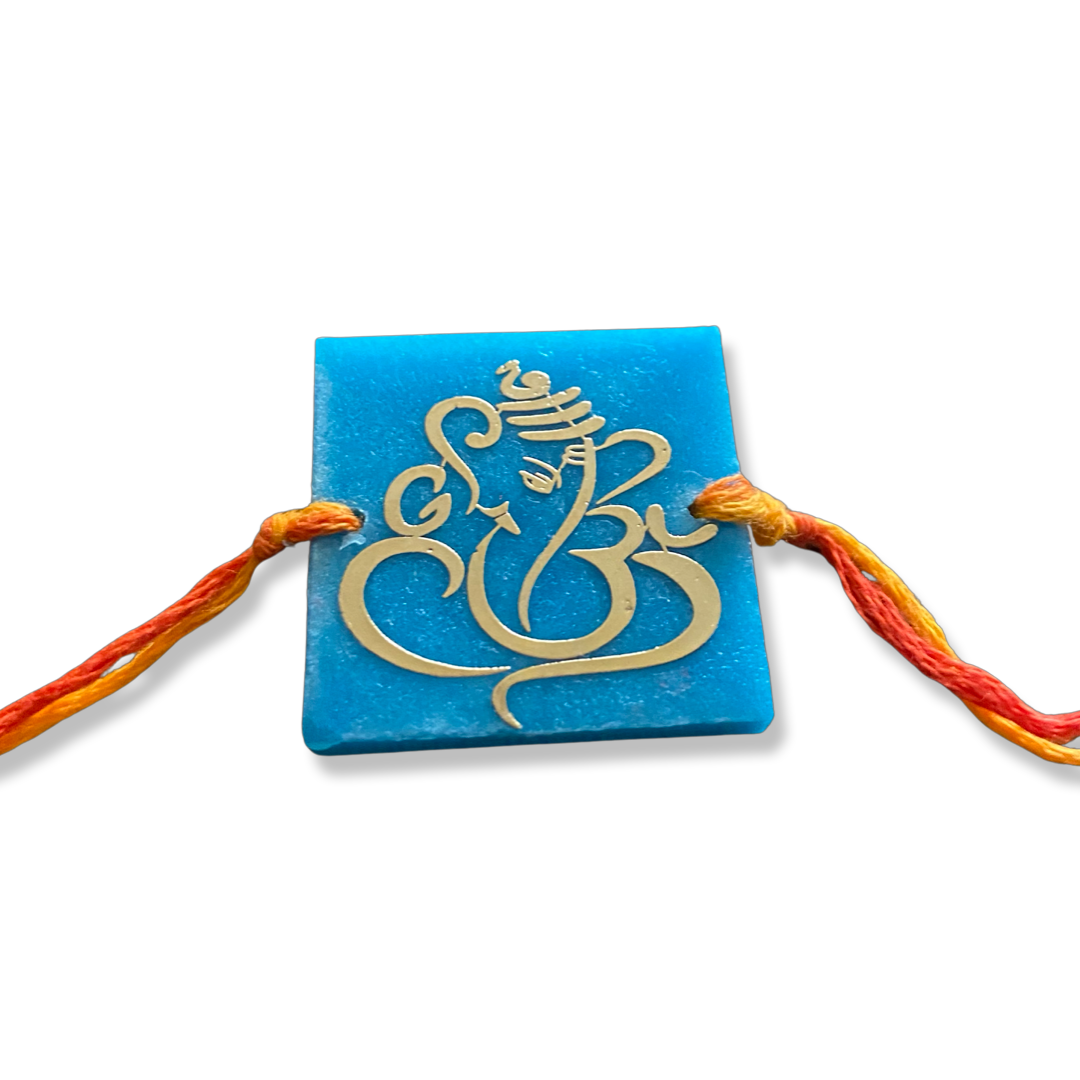Ganeshji Gold Print Handmade Rakhi