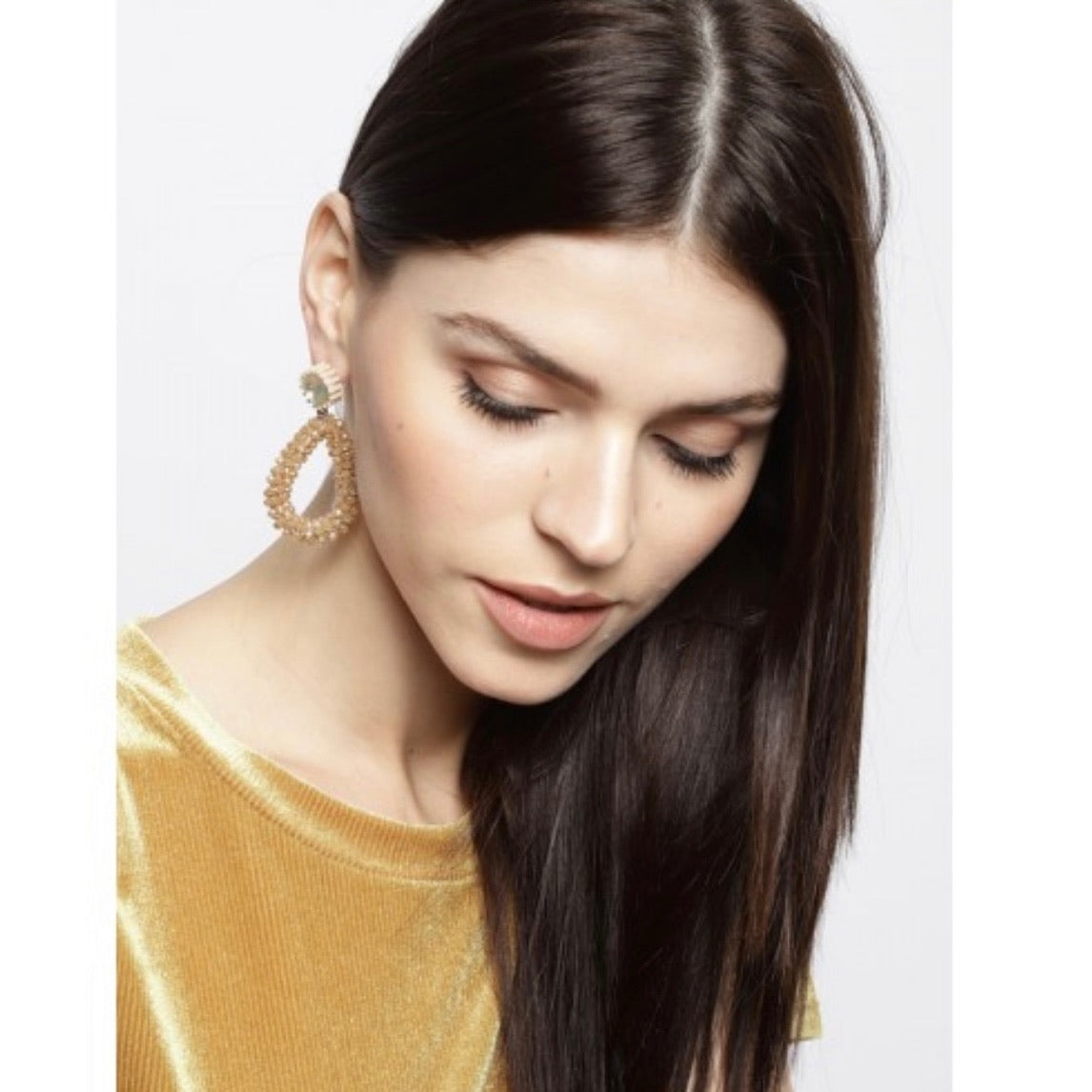 Beaded Tear Dangler Drop Earrings