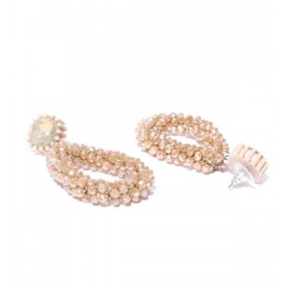 Beaded Tear Dangler Drop Earrings