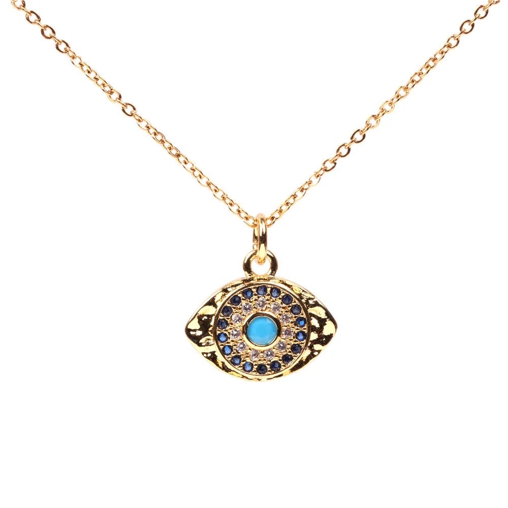 Depth Evil Eye Pendant Chain Necklace