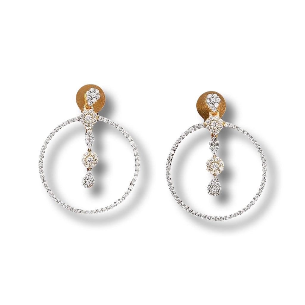 Dainty Diamond Dangle Earrings, 14K Solid Gold Beads Diamond Charm Earring  | eBay