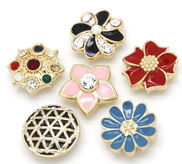 FLOWERY SET OF 6 BUTTONS