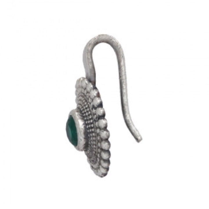 Green Stone Two Toned Nose Clip On