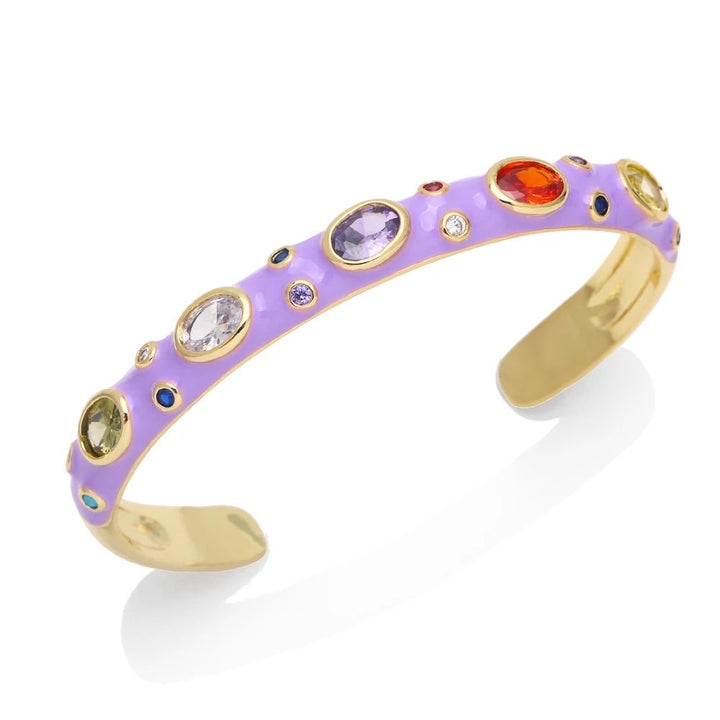 Candy Drops Enamel and Stone Cuff Bracelets