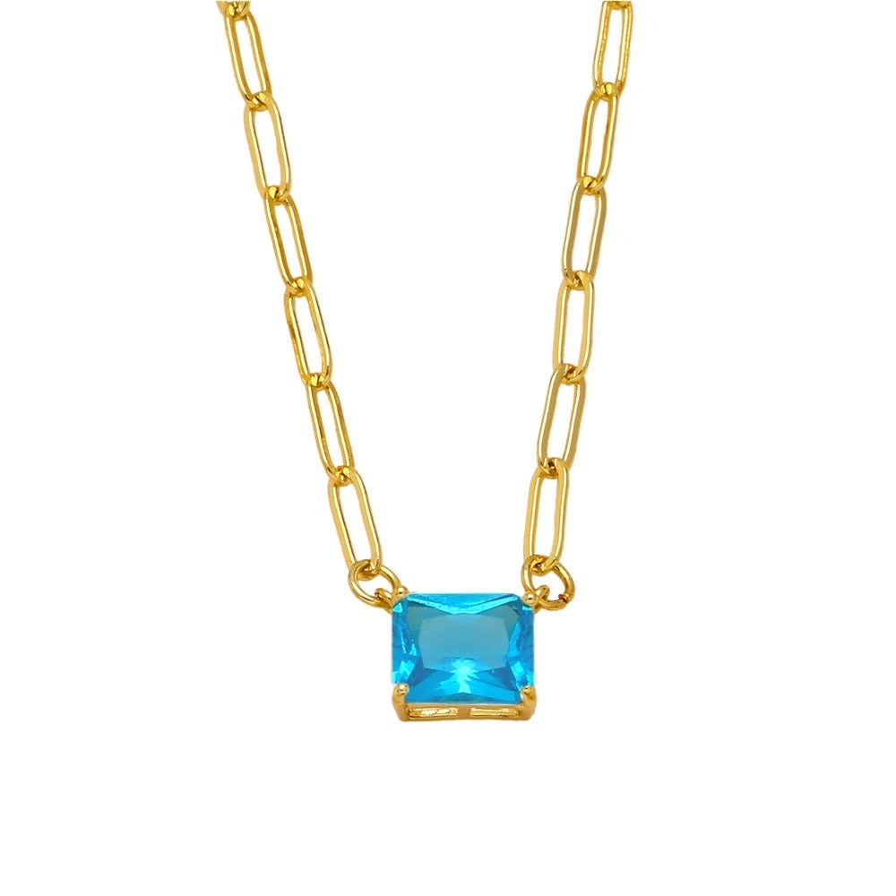 Ice Links and Stone Pendant Statement Necklace