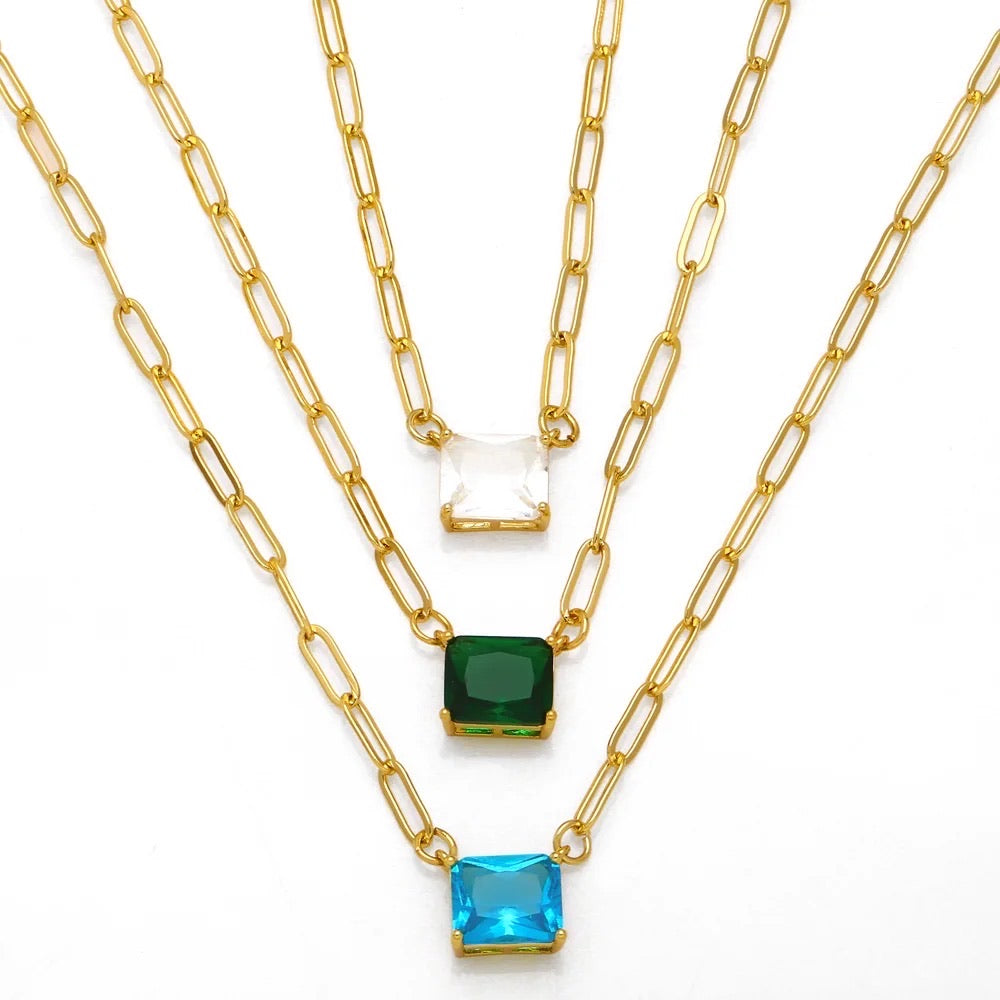 Ice Links and Stone Pendant Statement Necklace