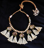 Jhoomar Kundan And Pearl Tassel Necklace