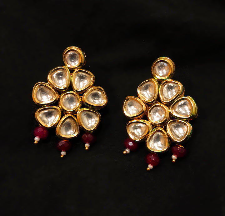 Marwar Kundan And Beaded Dangler Earrings